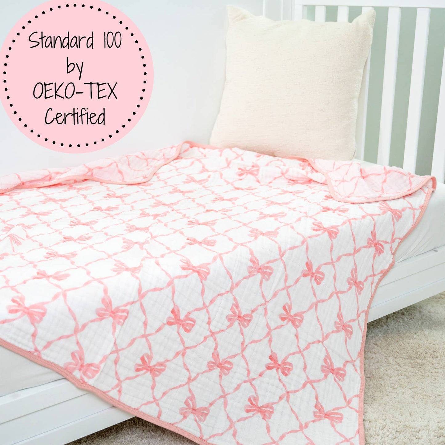 Beautiful Bows Toddler Muslin Blanket
