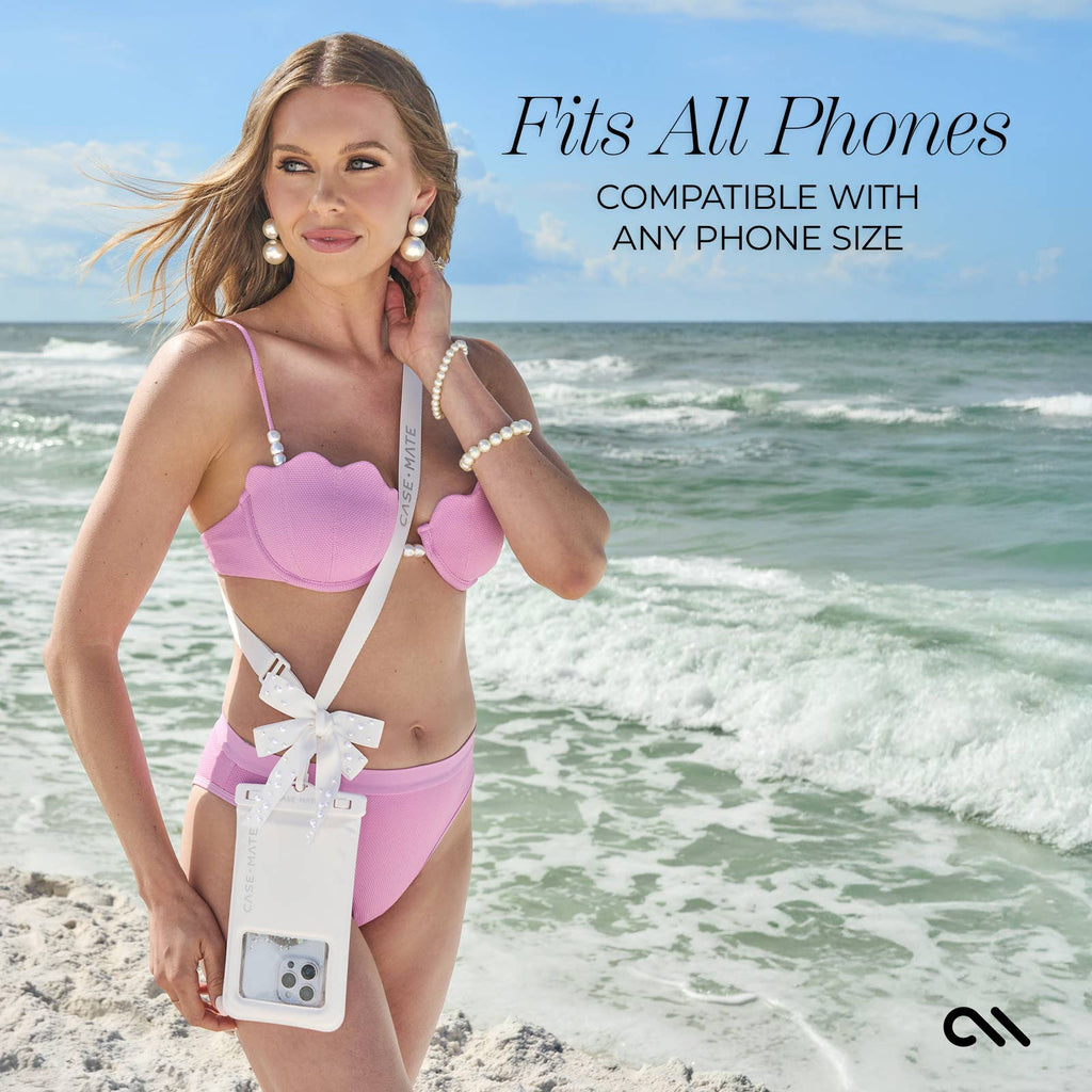 Case-Mate - Ivory Pearl Bow Waterproof Floating Pouch