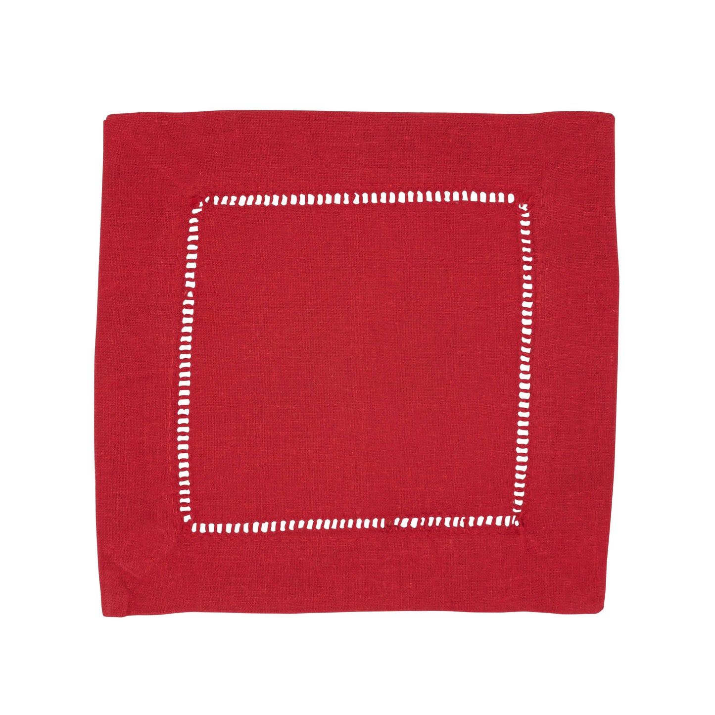 Linen Blend Hemstitched Cocktail Napkin