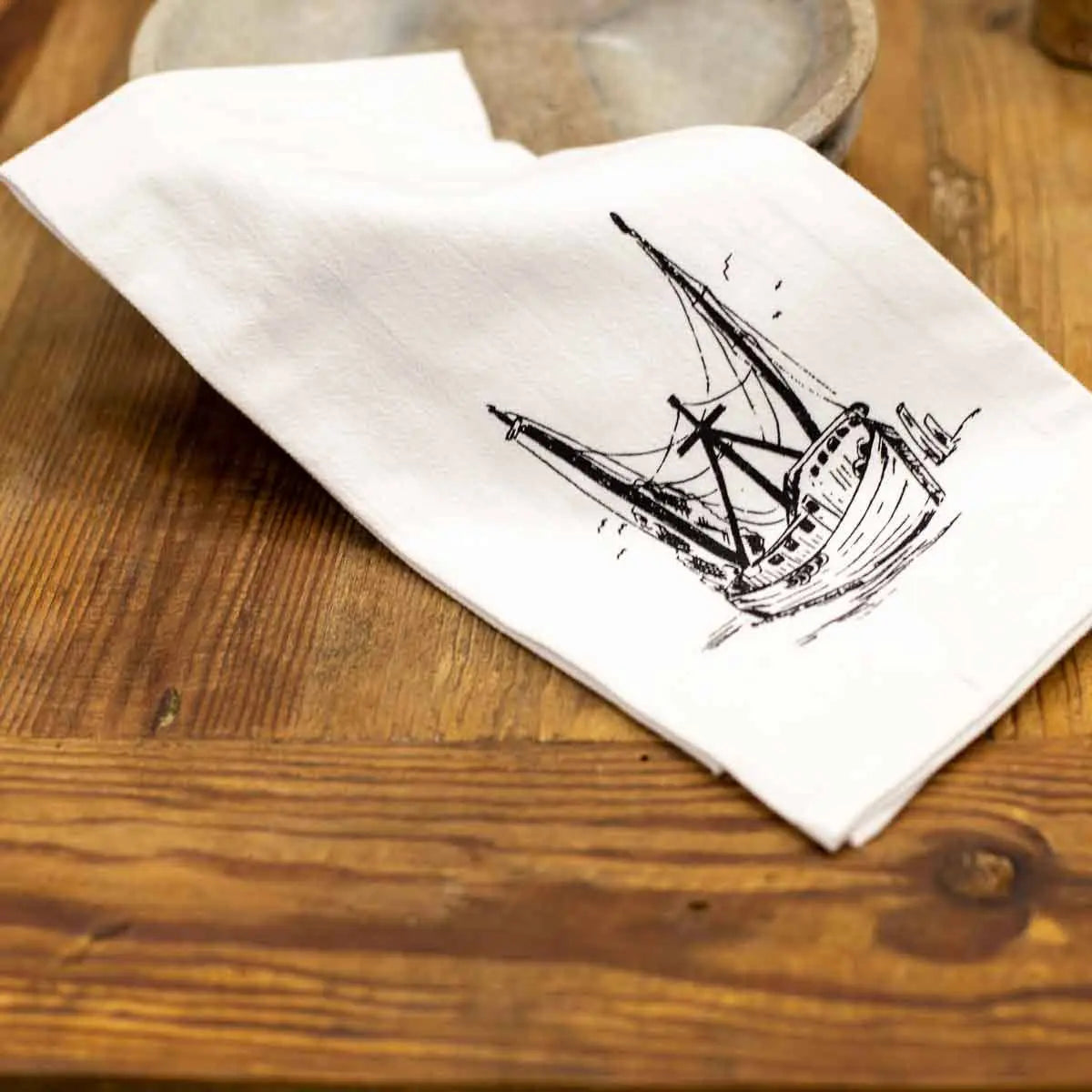 The Royal Standard - Shrimp Boat Flour Sack Hand Towel   White/Black   20x28 The Royal Standard An Initial Impression