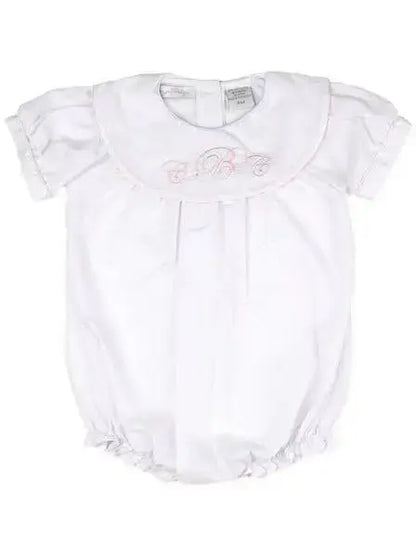 Personalized Baby Classic Monogram Bubble Julius Berger & Carriage Boutique An Initial Impression 24M-White-W-Pink-Trim