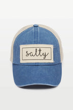 Salty Canvas Patch Mesh Back Baseball Cap
