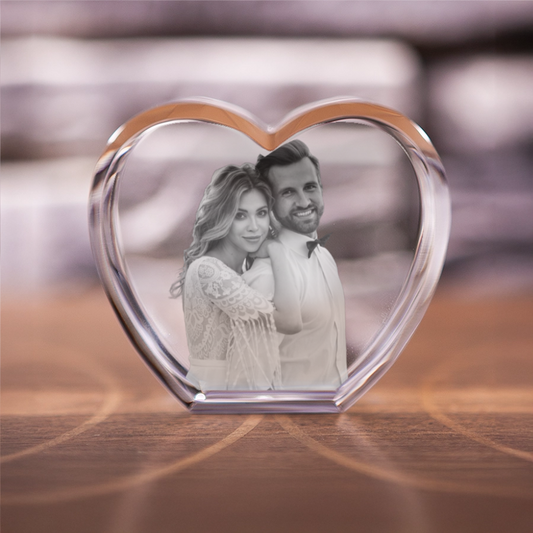 3D Crystal Heart With Your Photo