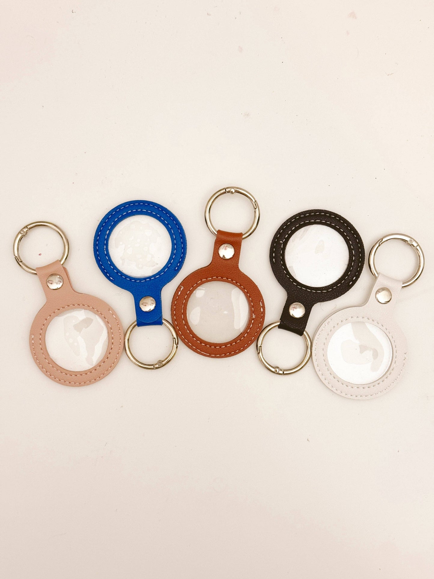 Needlepoint Self Finishing PU Leather Key Fob Bag Tag Interchangeable Finishing Keychain