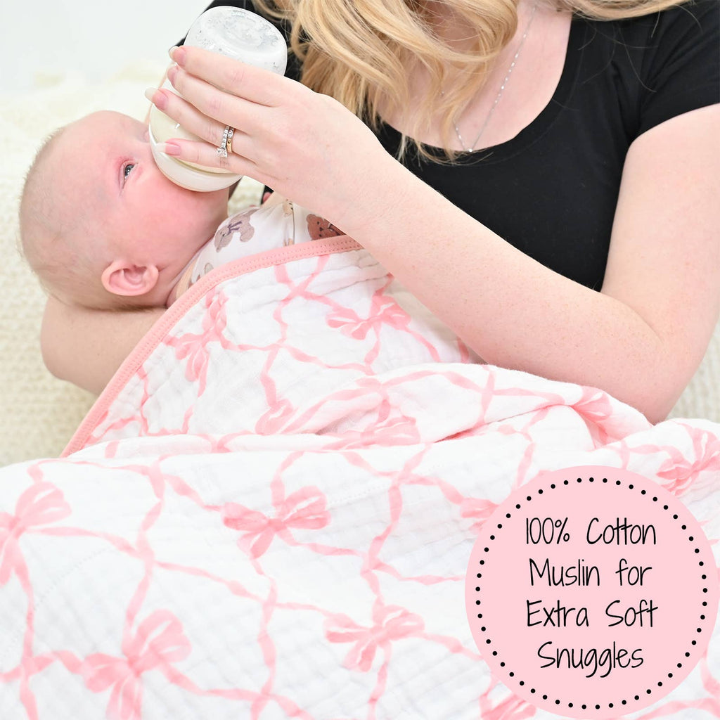 Beautiful Bows Toddler Muslin Blanket