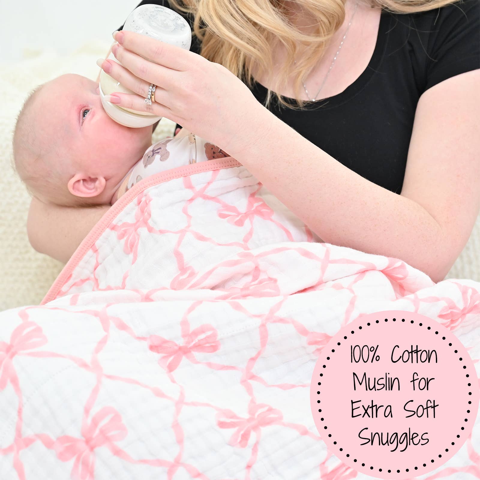 Beautiful Bows Toddler Muslin Blanket