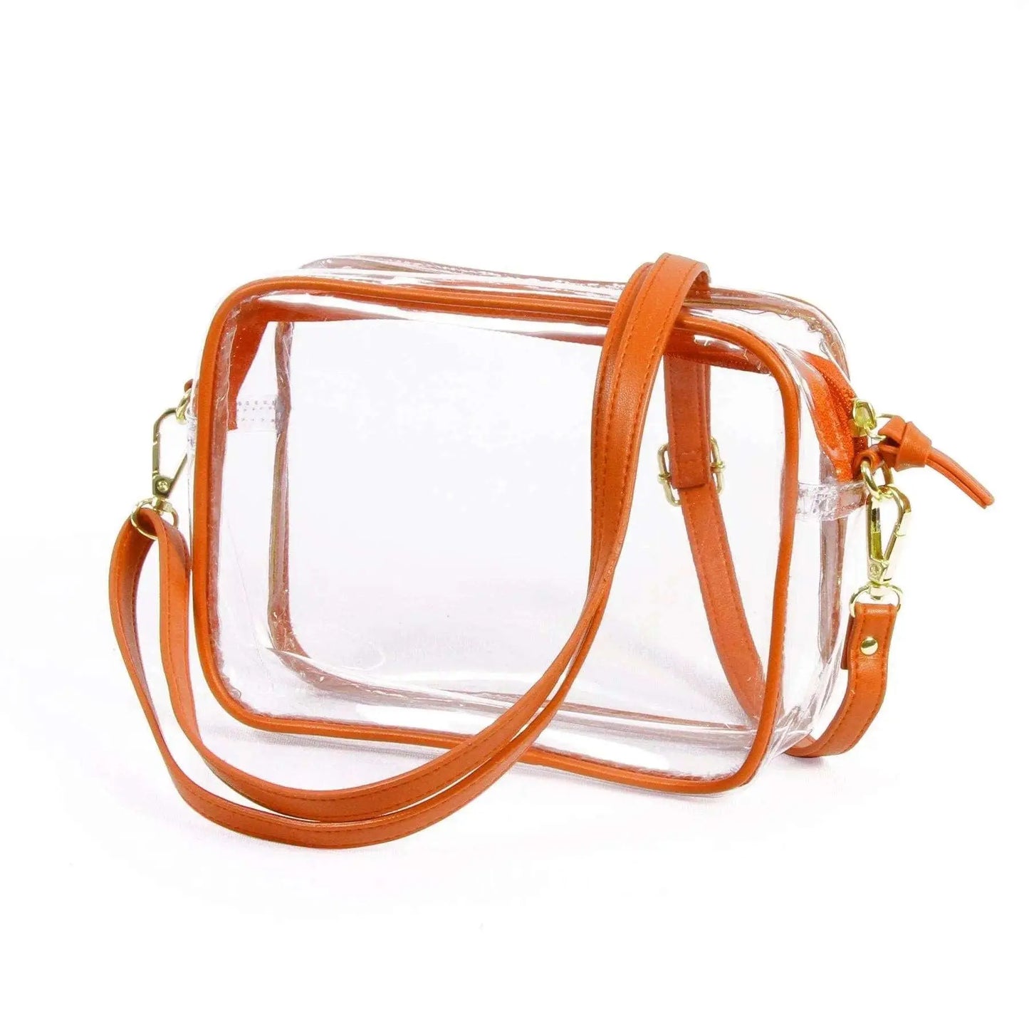 Bridget Clear Purse with Vegan Leather Trim and Straps - Burnt Orange - An Initial Impression