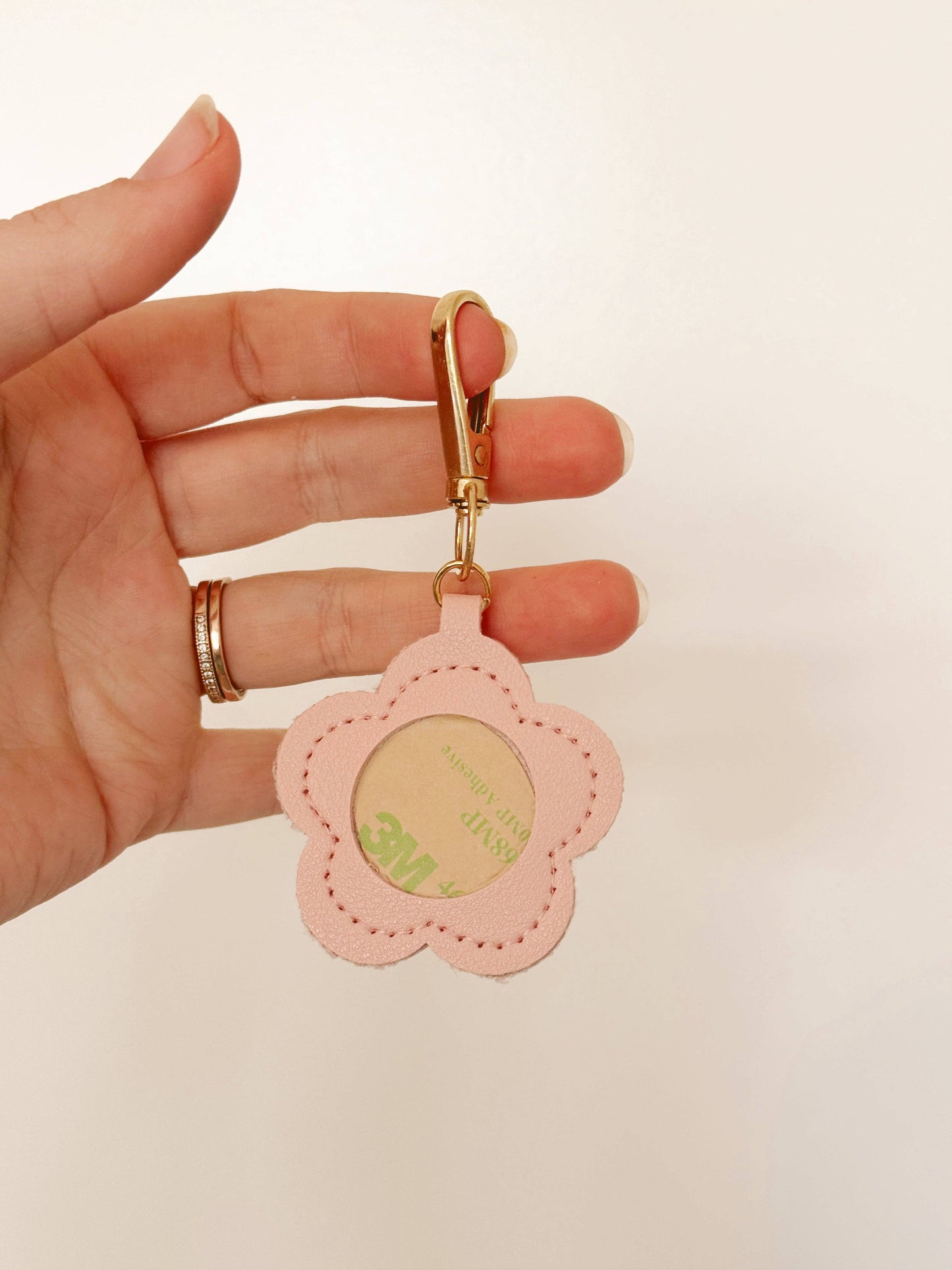Needlepoint Self Finishing Flower Key Fob Bag Tag Adhesive Finishing Keychain