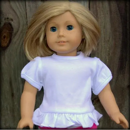 W 18 inch Doll Short Sleeve Ruffle Tee Shirt W