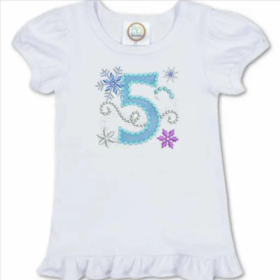 Girl's Short Sleeve Ruffle Birthday Tee Shirt - An Initial Impression