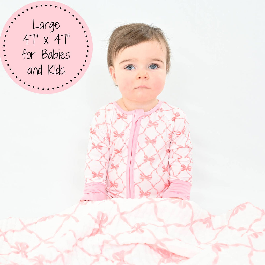 Beautiful Bows Toddler Muslin Blanket
