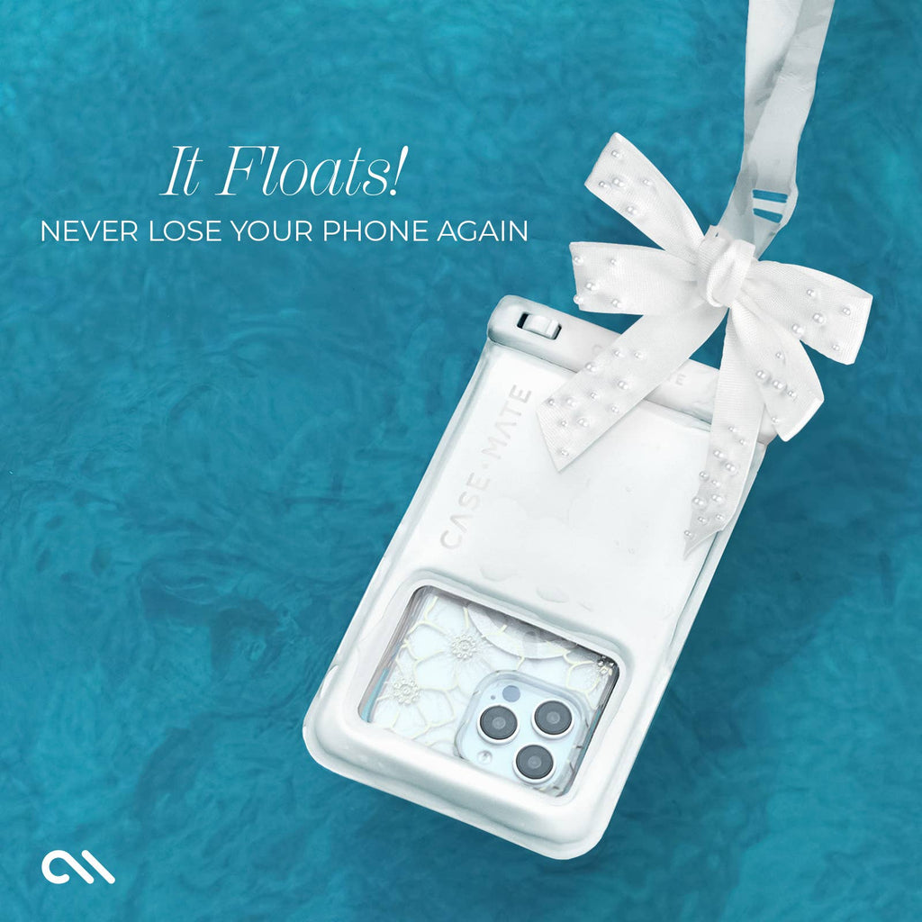 Case-Mate - Ivory Pearl Bow Waterproof Floating Pouch