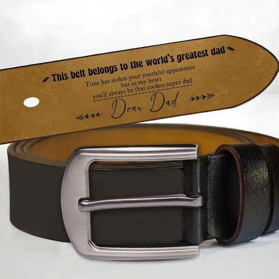Tail Engraved Leather Belt