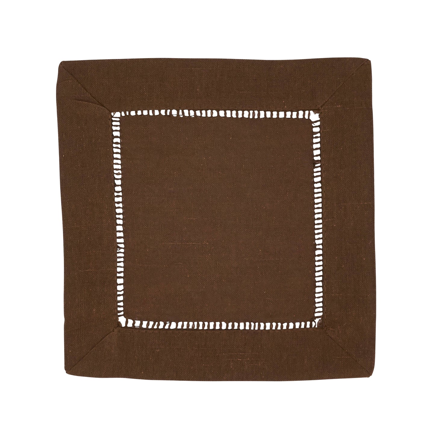 Linen Blend Hemstitched Cocktail Napkin