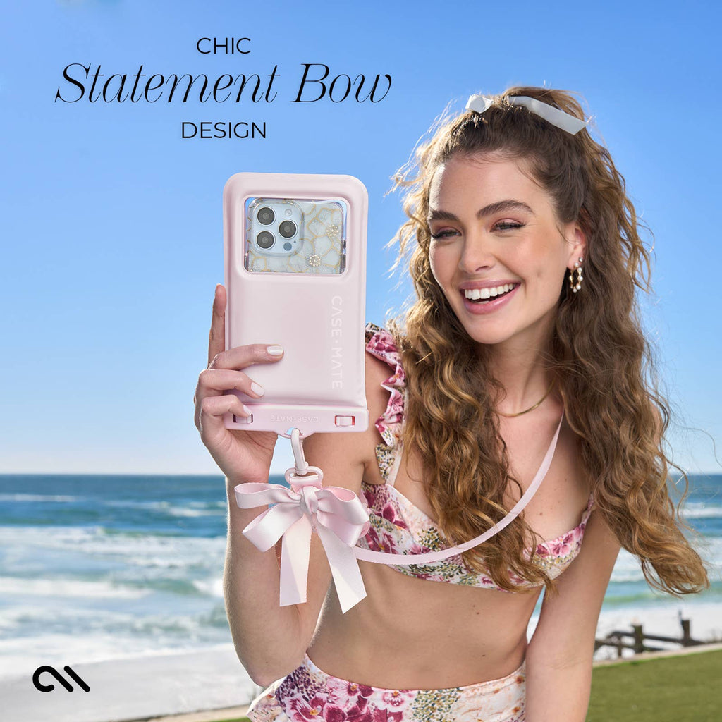 Case-Mate - Ballet Pink Bow Waterproof Floating Pouch