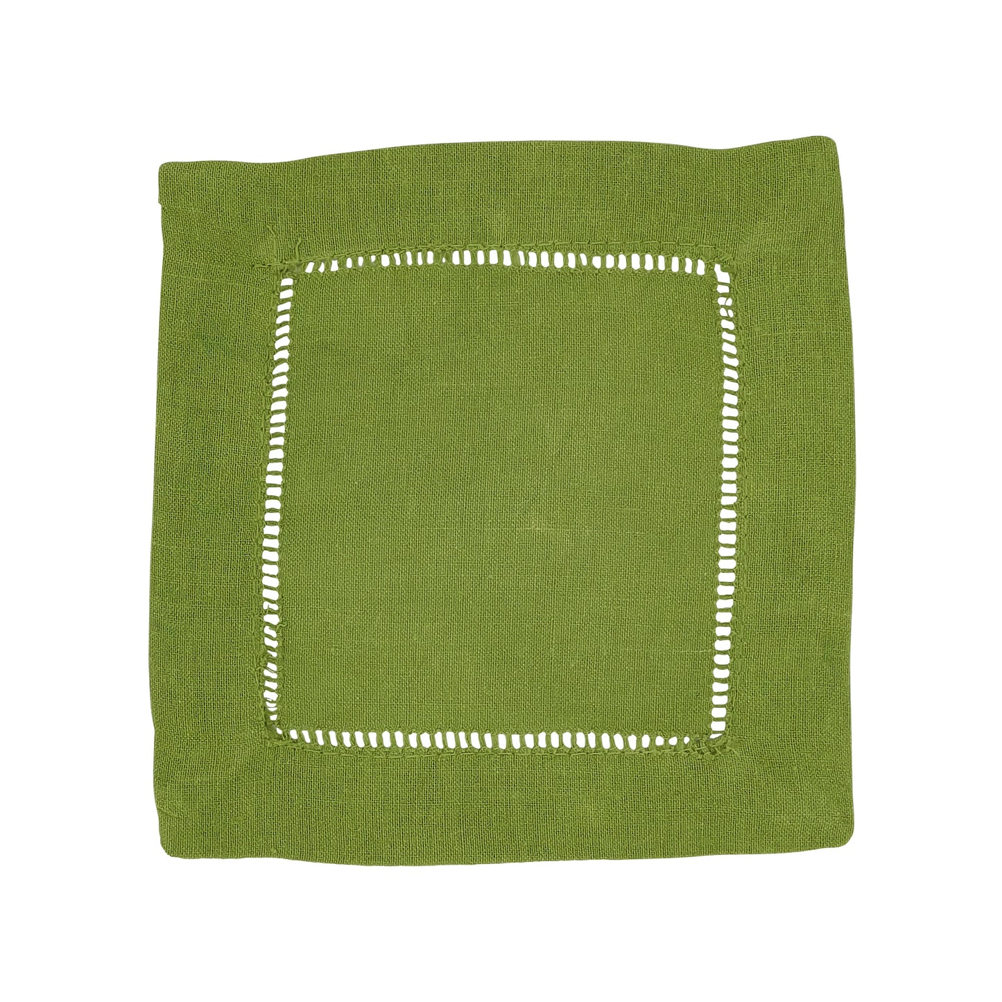 Linen Blend Hemstitched Cocktail Napkin