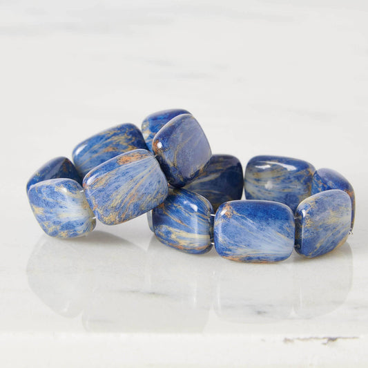 Hot Girls Pearls-Freezable Cooling Jewelry - Blue Lapis Chicklet Cooling Bracelet