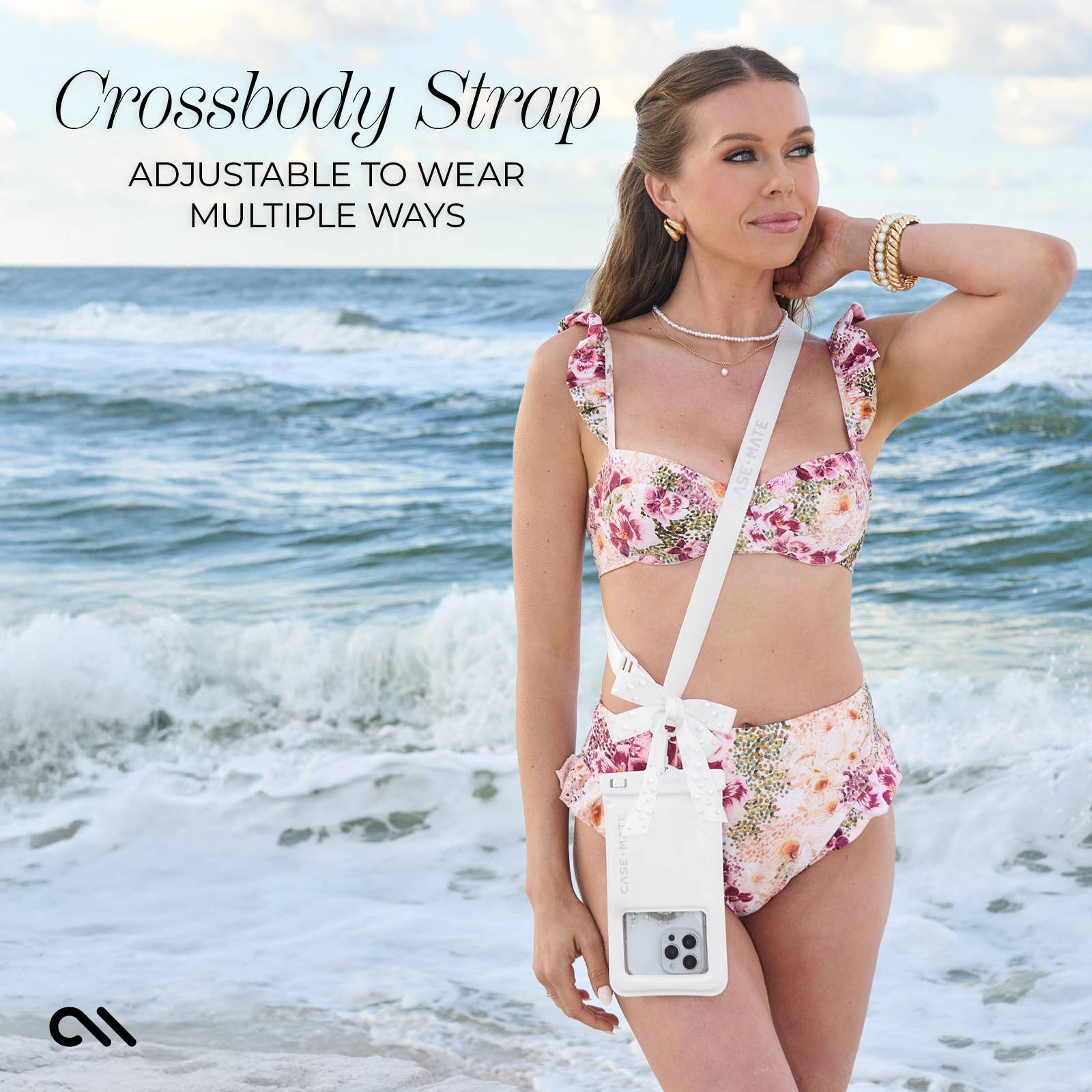 Case-Mate - Ivory Pearl Bow Waterproof Floating Pouch