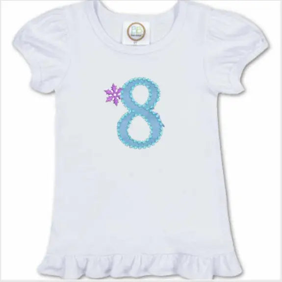 Girl's Short Sleeve Ruffle Birthday Tee Shirt - An Initial Impression