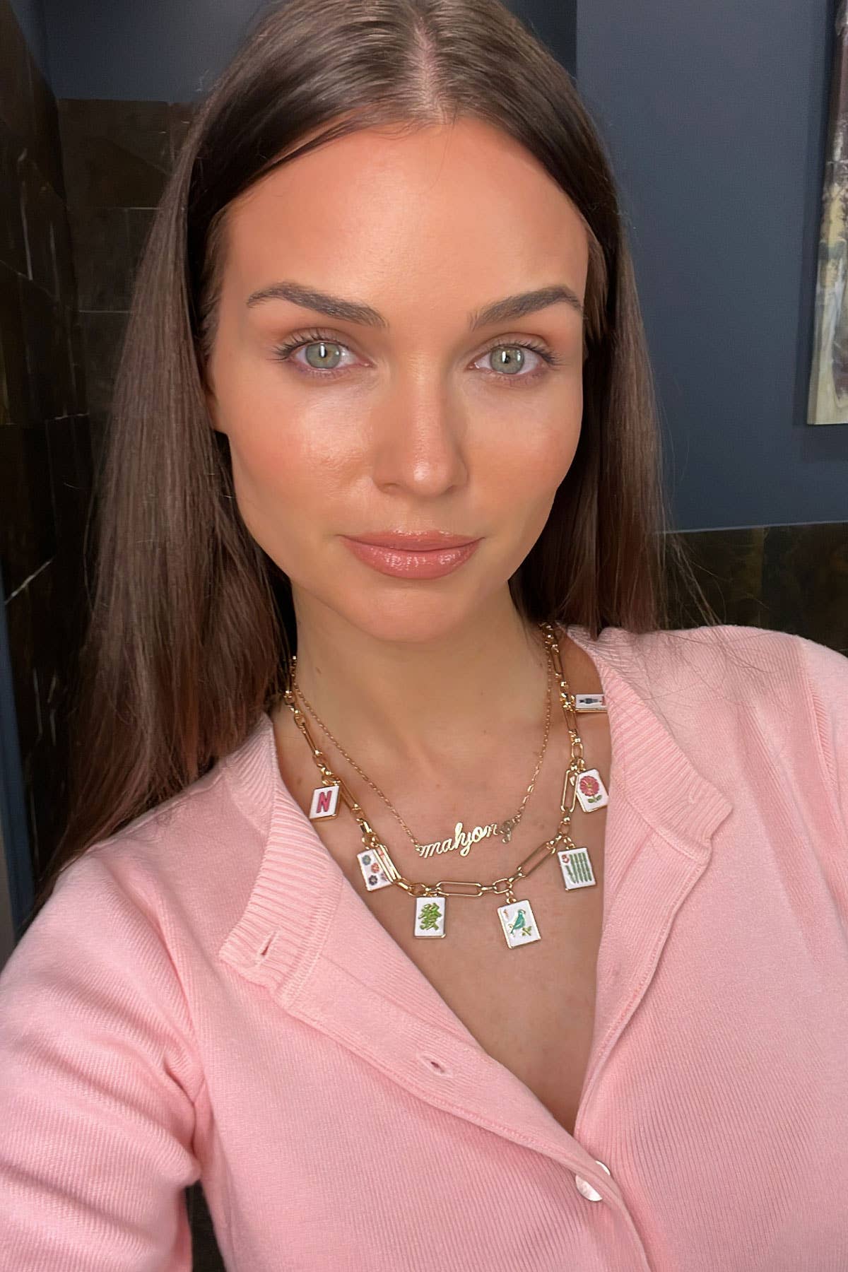 Going Mahjong! Enamel Charm Necklace in Multi