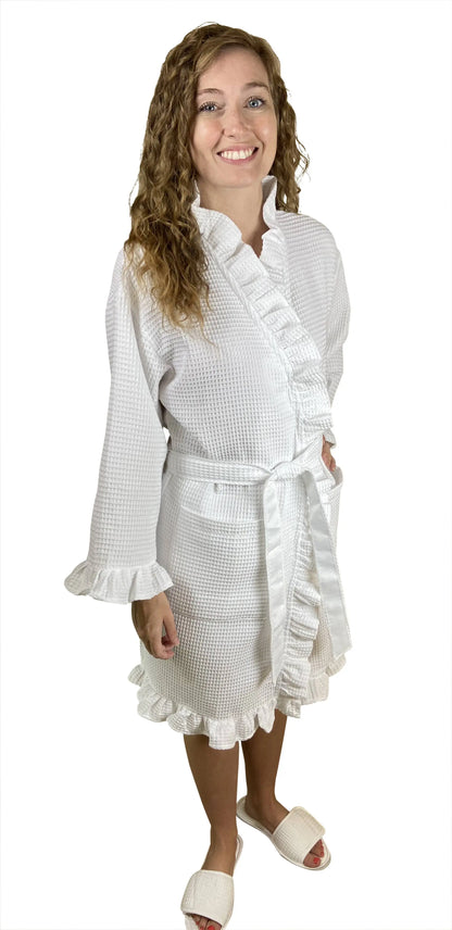 Kimono Cotton Waffle Ruffle  Robe, 36" - An Initial Impression