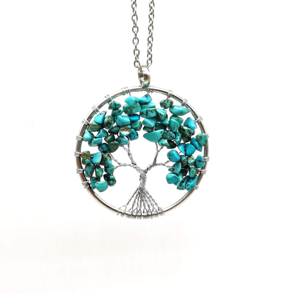 Gravel Stone Tree of Life Necklace