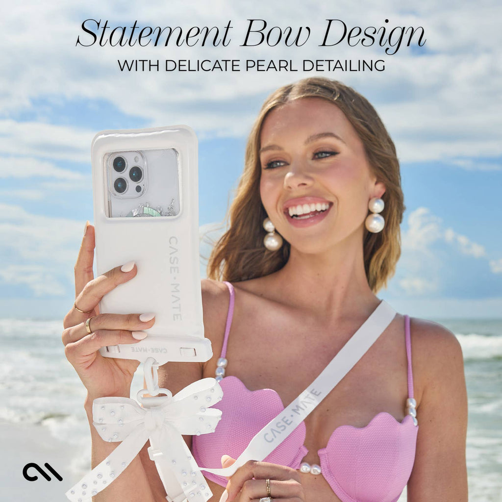 Case-Mate - Ivory Pearl Bow Waterproof Floating Pouch
