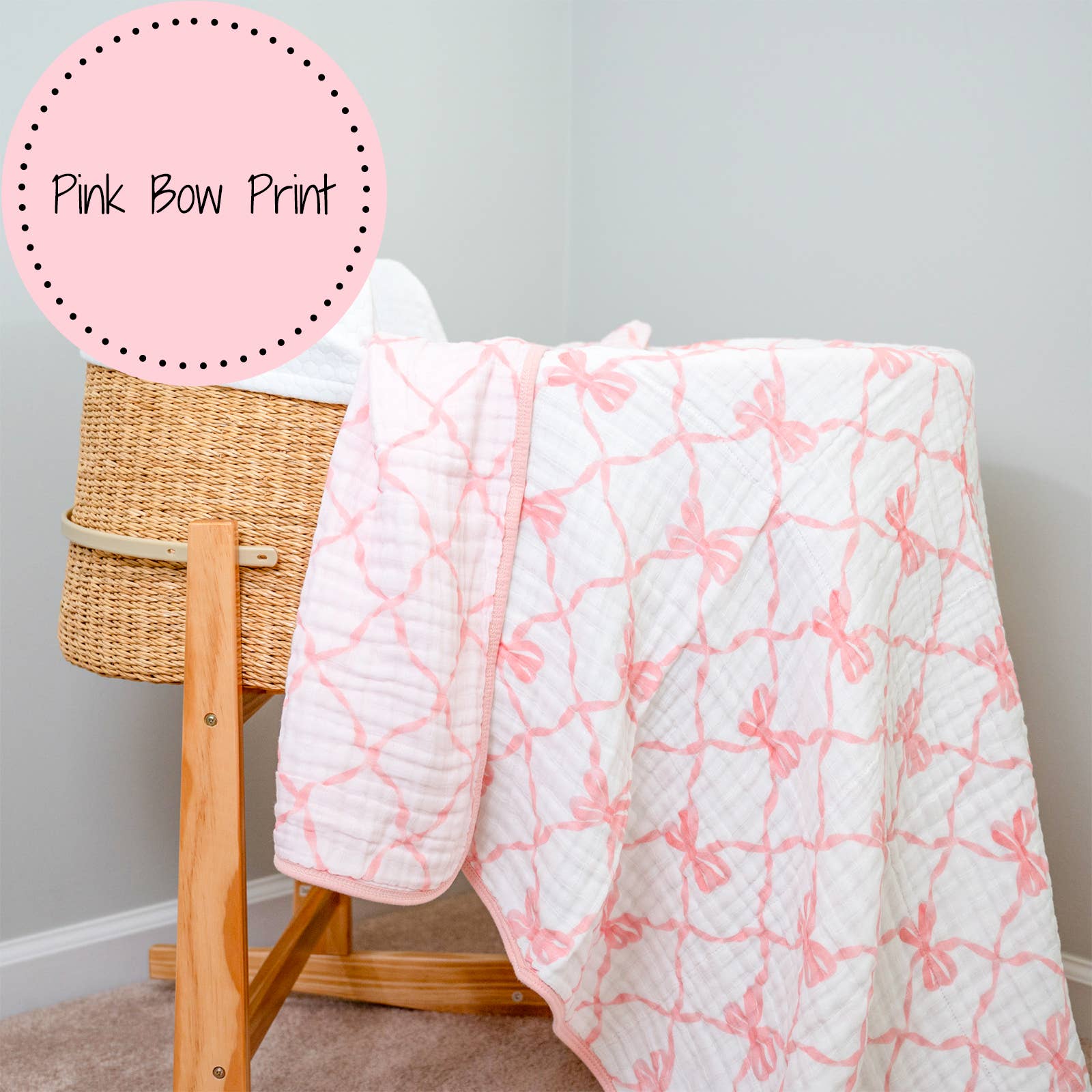 Beautiful Bows Toddler Muslin Blanket