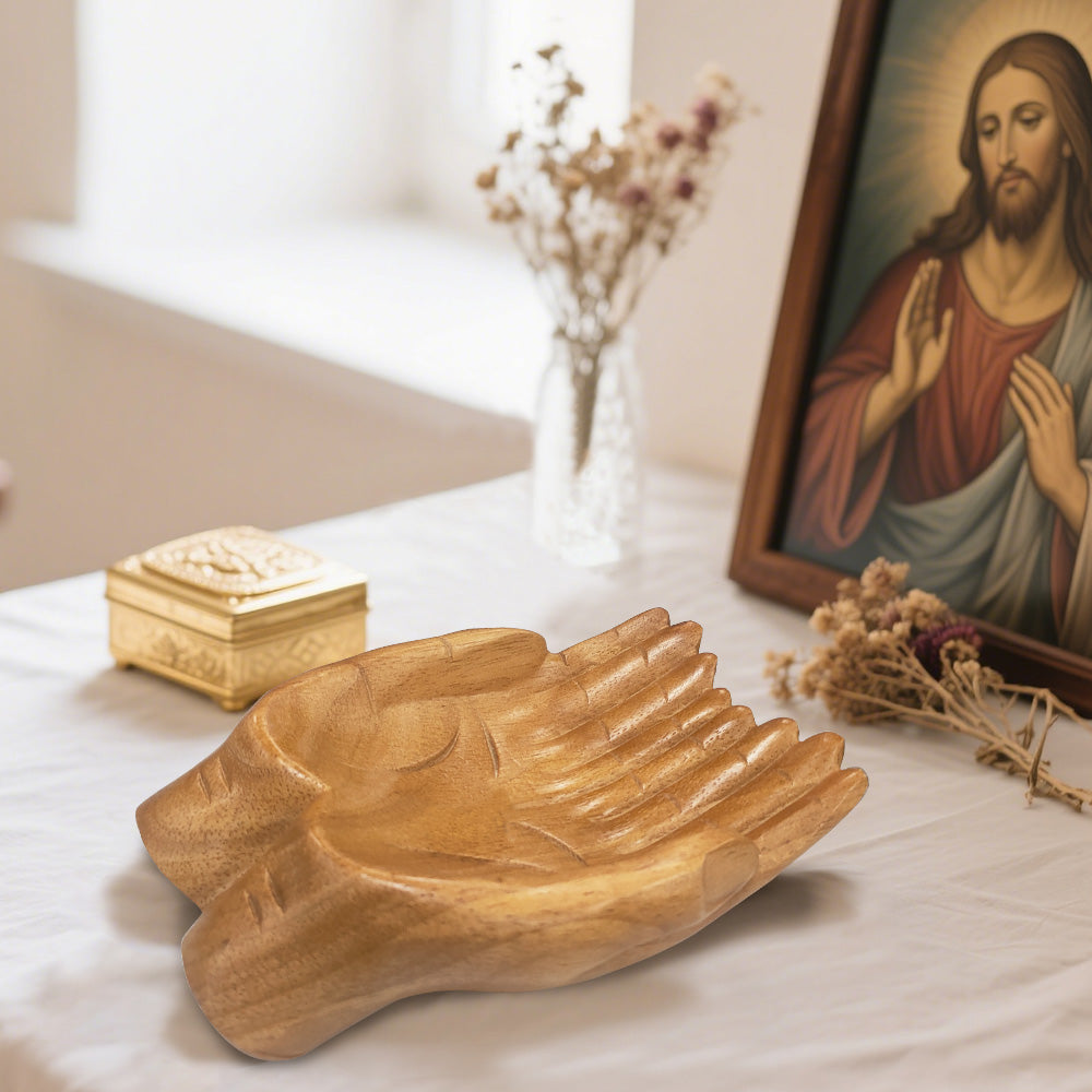 Hands Shaped Prayer Bowl-1 Side Engraved
