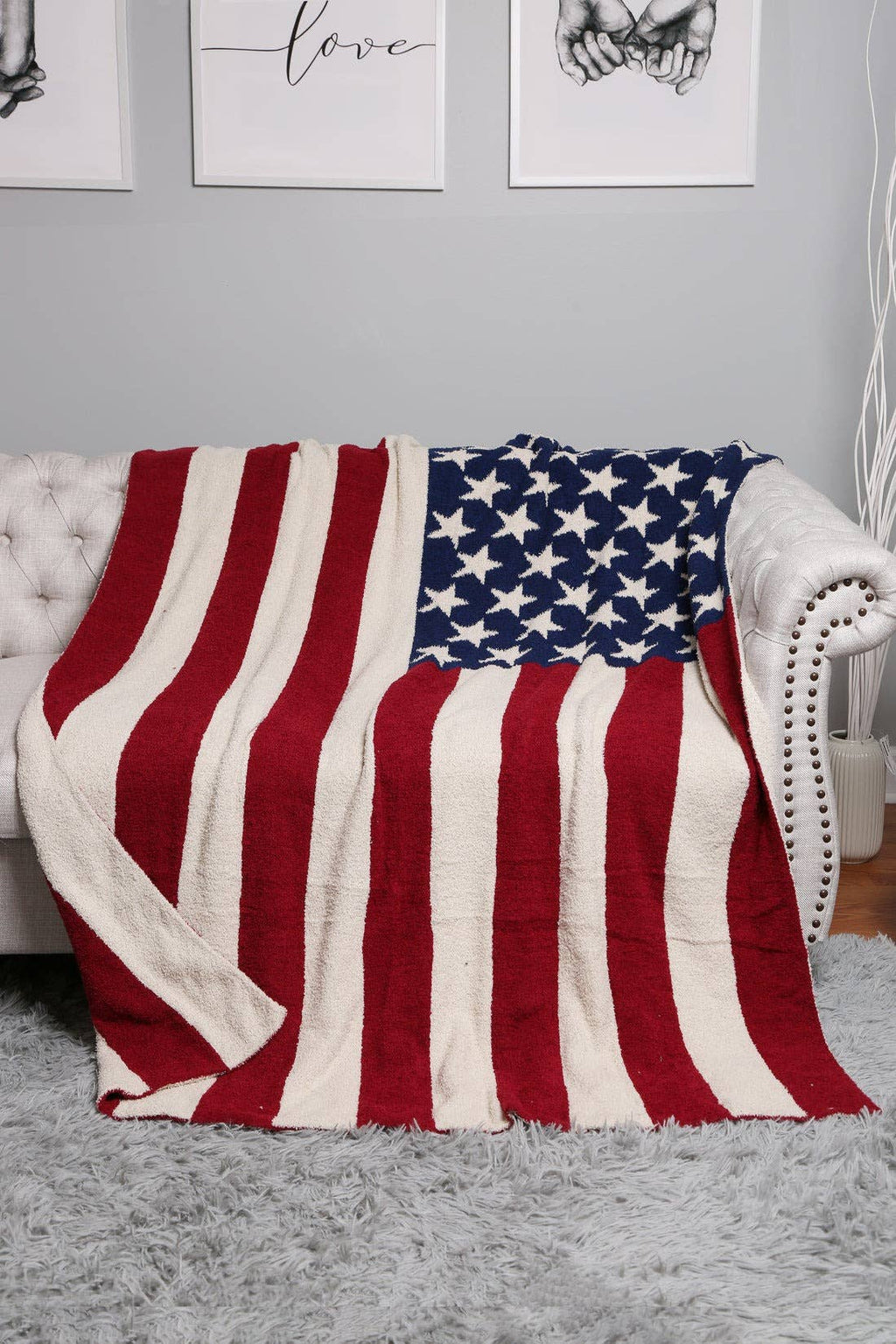 Super Lux American Flag Throw Blanket