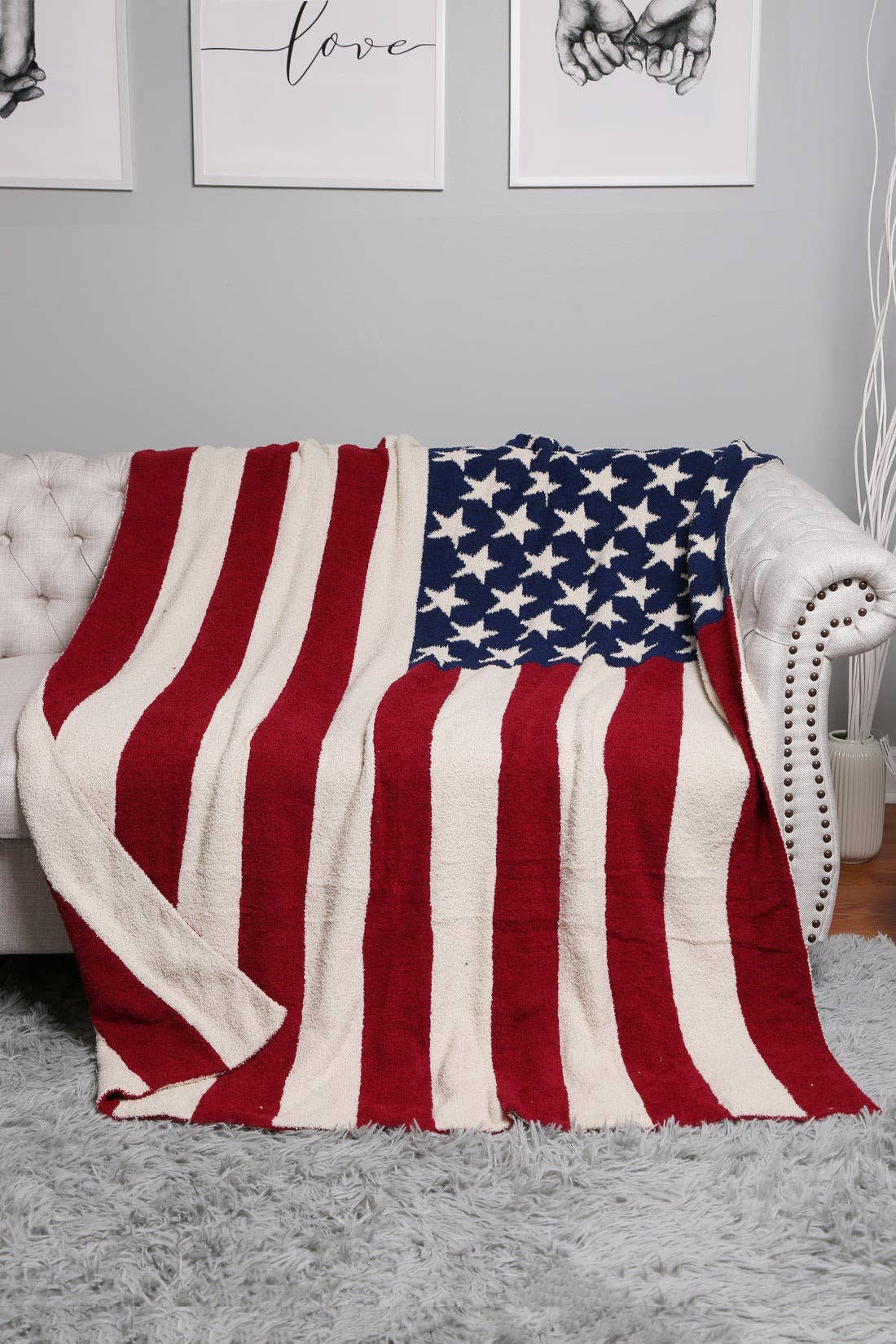 Super Lux American Flag Throw Blanket