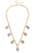 Going Mahjong! Enamel Charm Necklace in Multi