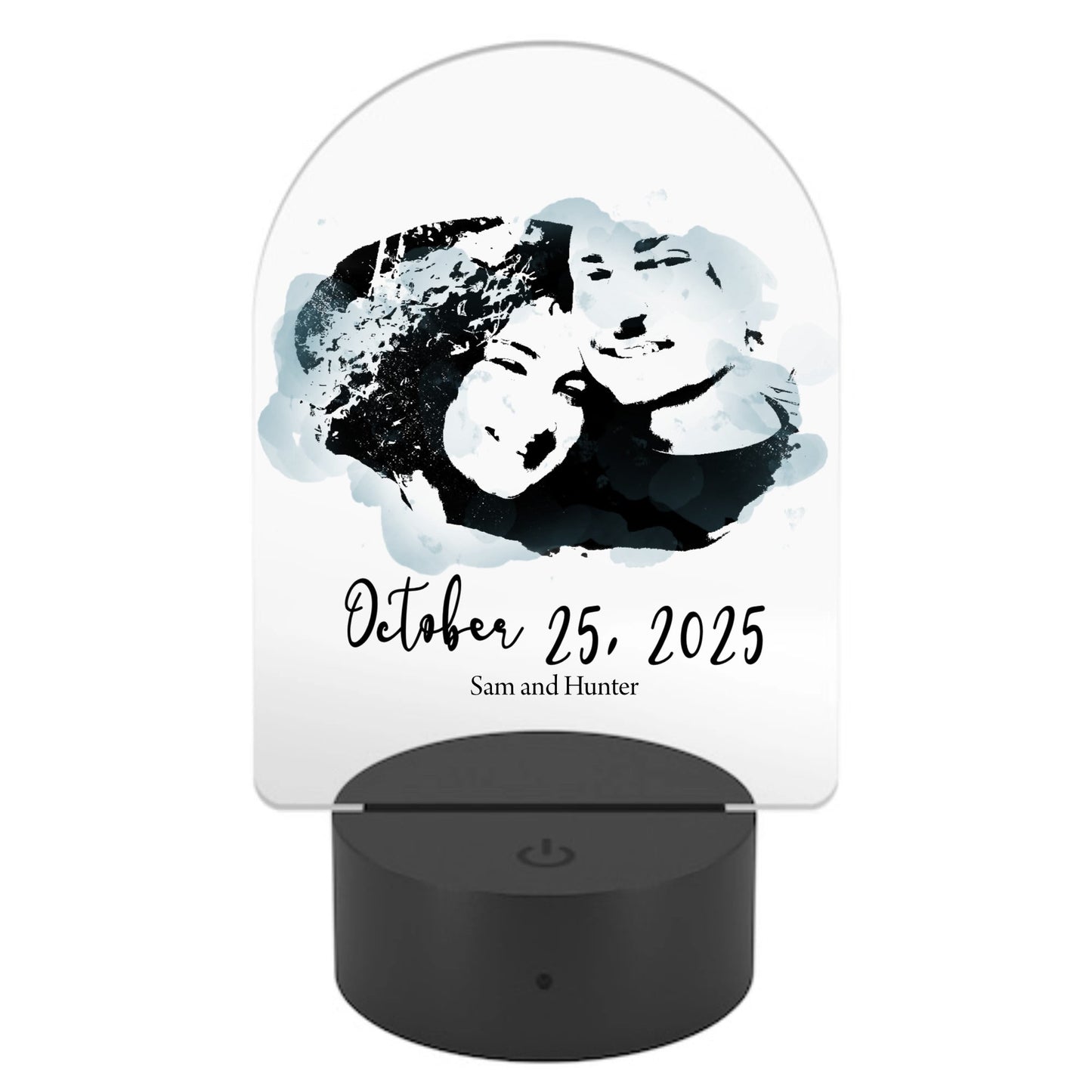 Arc Acrylic LED Sign with Wedding Photo