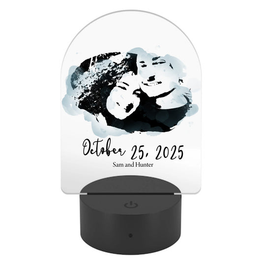 Arc Acrylic LED Sign with Wedding Photo