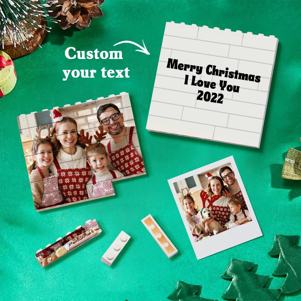 Personalized Building Brick Puzzle Photo Block Christmas Ornament - An Initial Impression