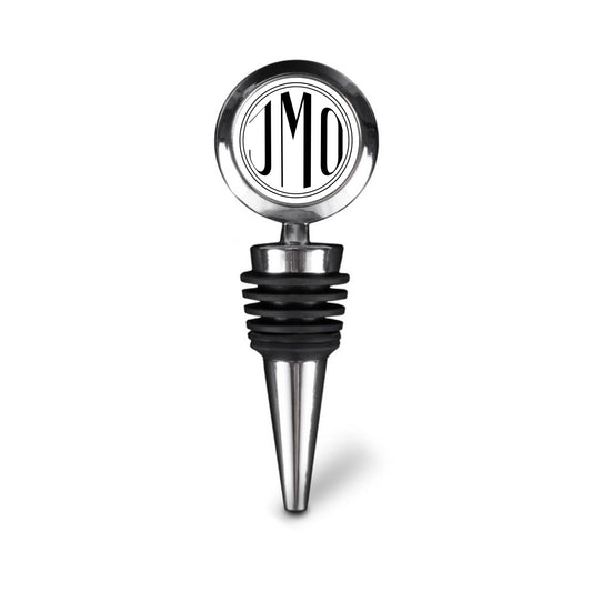 Bottle Stoppers  with Circle Monogram