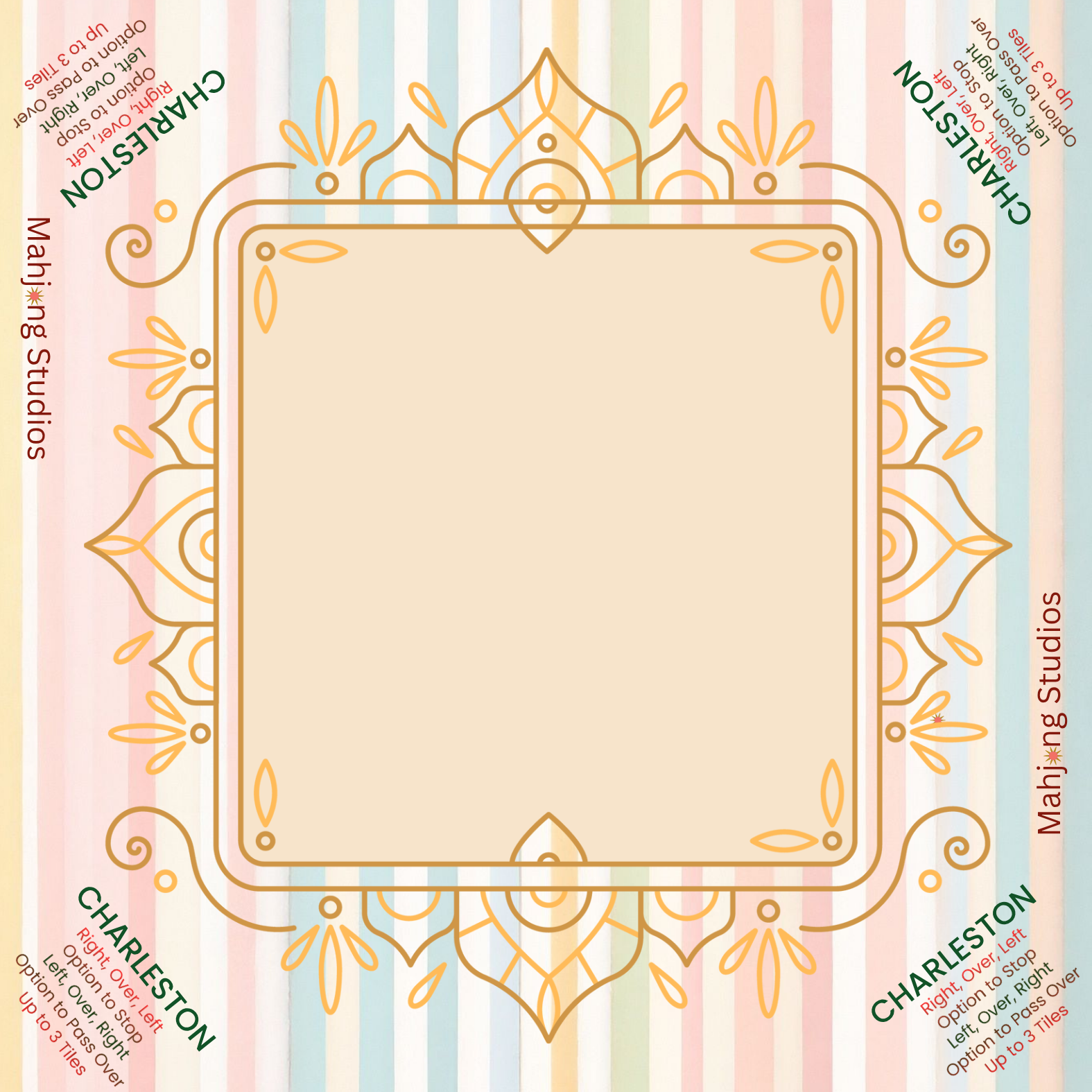Mahjong Studios - Pastel Luxe Mahjong Mat -  33 x 33 - Ships Rolled