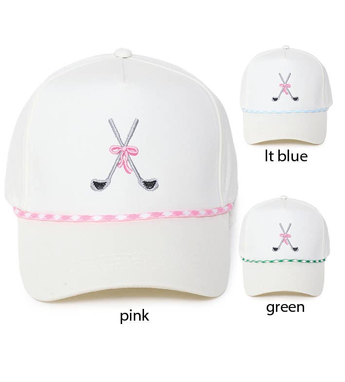 SPORTS GOLF CLUB Canvas 5 Panels Hat with Rope