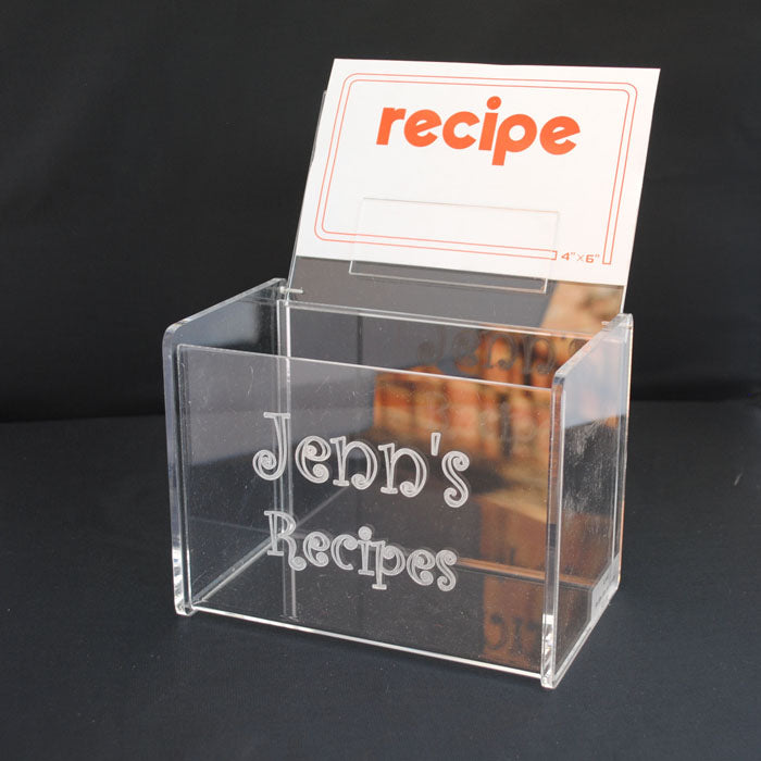 ACRYLIC RECIPE BOX (W/CARDS)