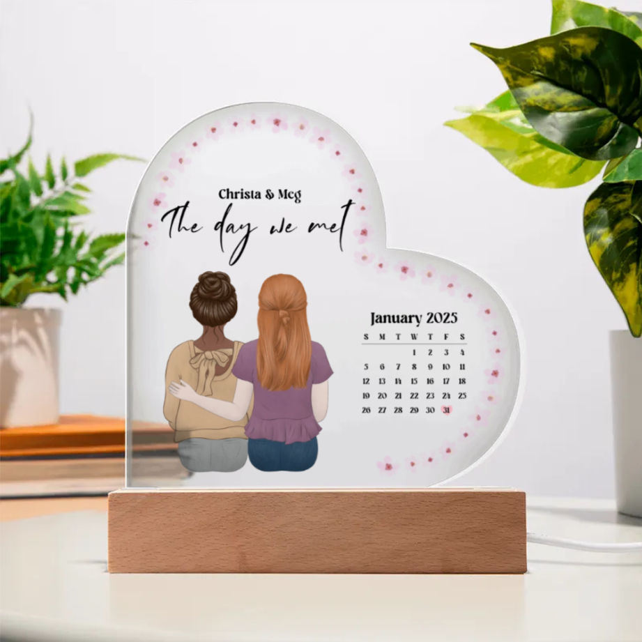 When We First Met Acrylic Heart Plaque