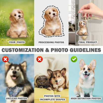 Custom Shape Pet Mini Plush Keychain - Cute Pet Gifts,  Keychain Charm, Soft Plush Toys, Personalized Keyring