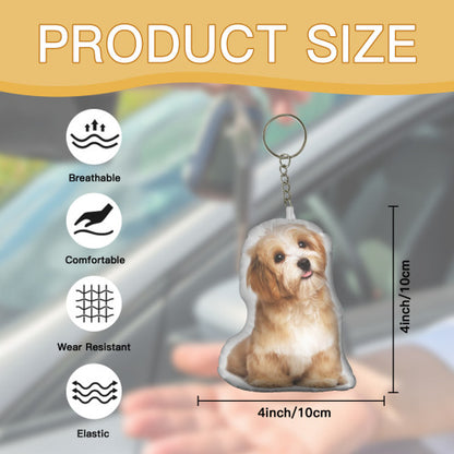 Custom Shape Pet Mini Plush Keychain - Cute Pet Gifts,  Keychain Charm, Soft Plush Toys, Personalized Keyring