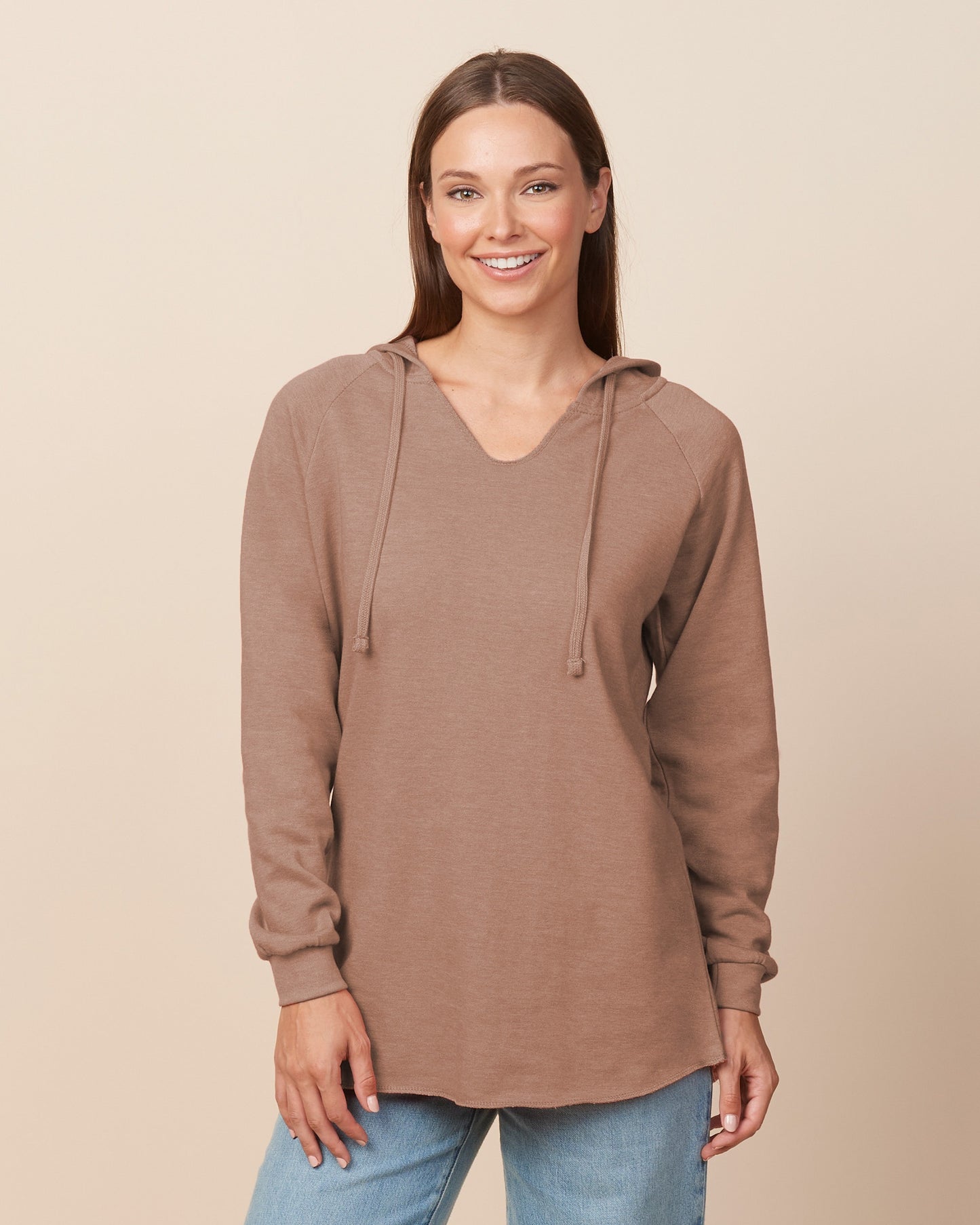 Ladies Beach Fleece Pullover Hood SIES