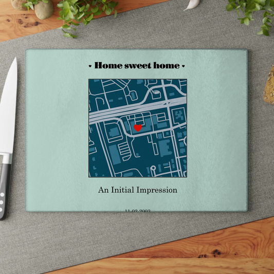 Home Sweet Home Glass Cutting Board