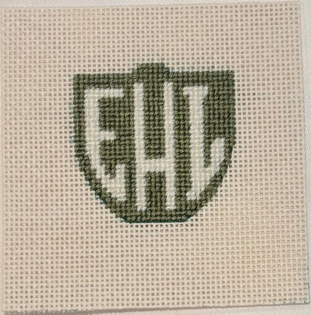 2CC  NC  SHIELD MONOGRAM NEEDLEPOINT CANVAS
