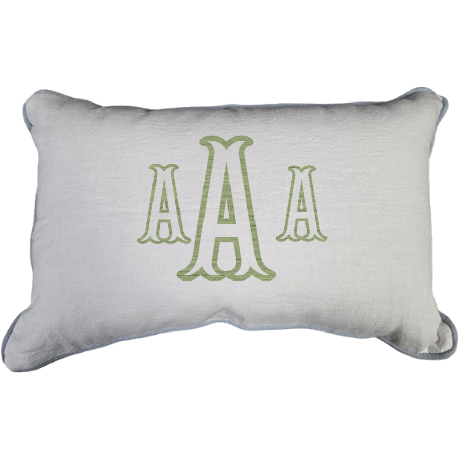 PILLOW WITH FISHTAIL MONOGRAM