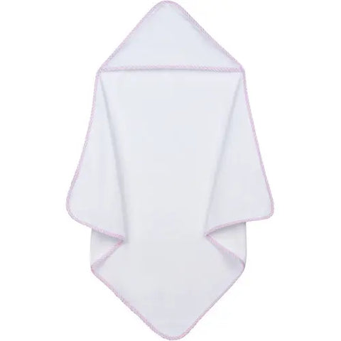 Infant Hooded Towel with Gingham Trim