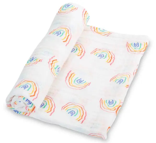 Swaddle Blanket LollyBanks An Initial Impression OVER-THE-RAINBOW