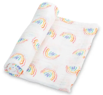 Swaddle Blanket LollyBanks An Initial Impression OVER-THE-RAINBOW