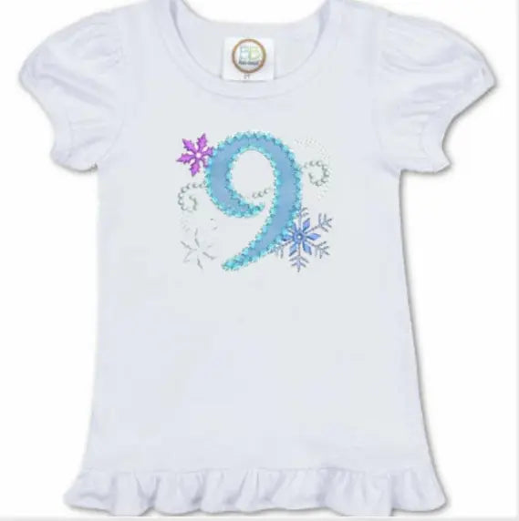 Girl's Short Sleeve Ruffle Birthday Tee Shirt - An Initial Impression